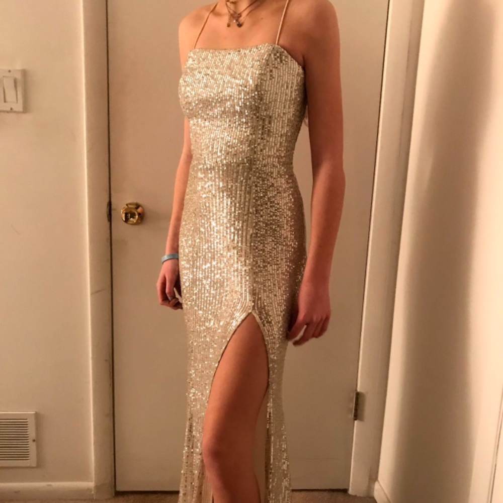 White sequin dress